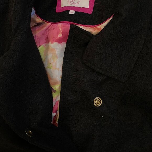 Eliza J Wool Blend Topper Black Women's Coat M - Picture 6 of 6
